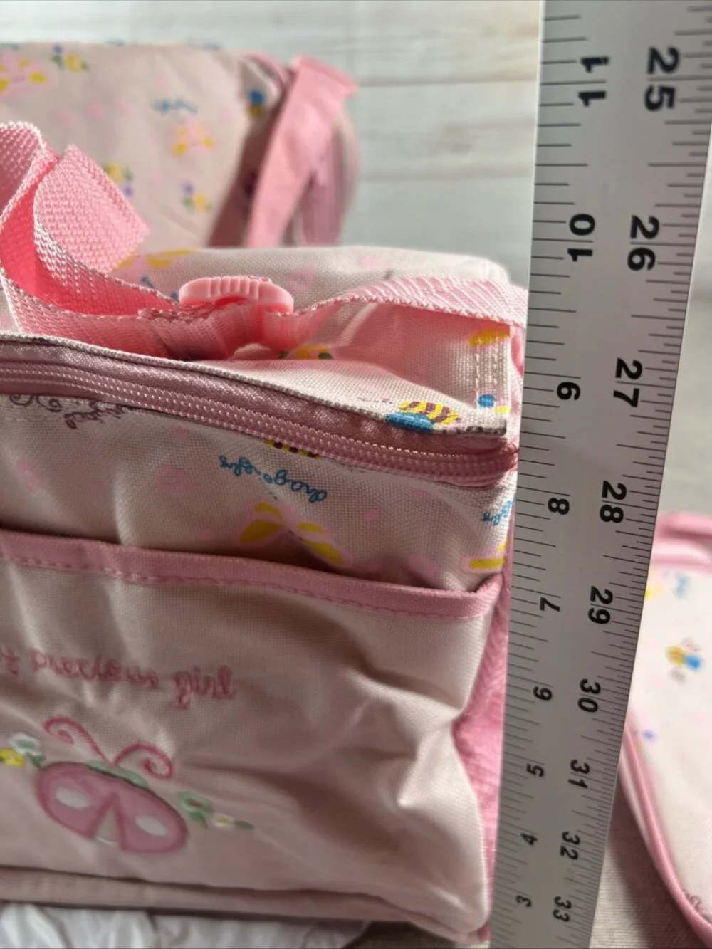 4 Pc Baby Nappy Diaper Bag Set Mother nursing lot my Precious Girl Pink Ladybug